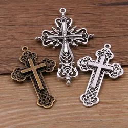 4PCS  Two Style  Cross  Metal Alloy Charms Pendants for Jewelry Making DIY Handmade Craft  Accessorie