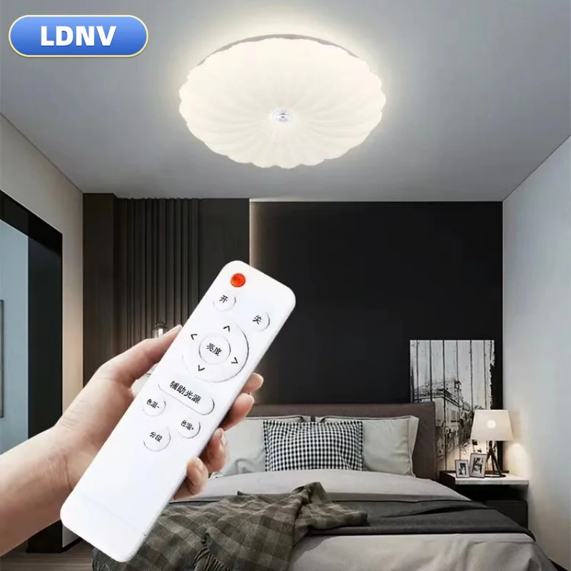 LED Nordic Minimalist Round Ceiling Light Living Room Bedroom Balcony, Corridor Pumpkin Shaped Home Light 85-265V