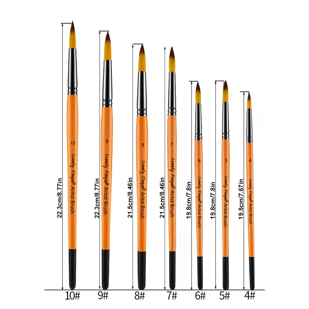 4/5/14pcs Professional Watercolor Paint Brush Set - Round Pointed Tip Nylon Hair for Acrylic, Watercolor Oil Painting, Body Pain