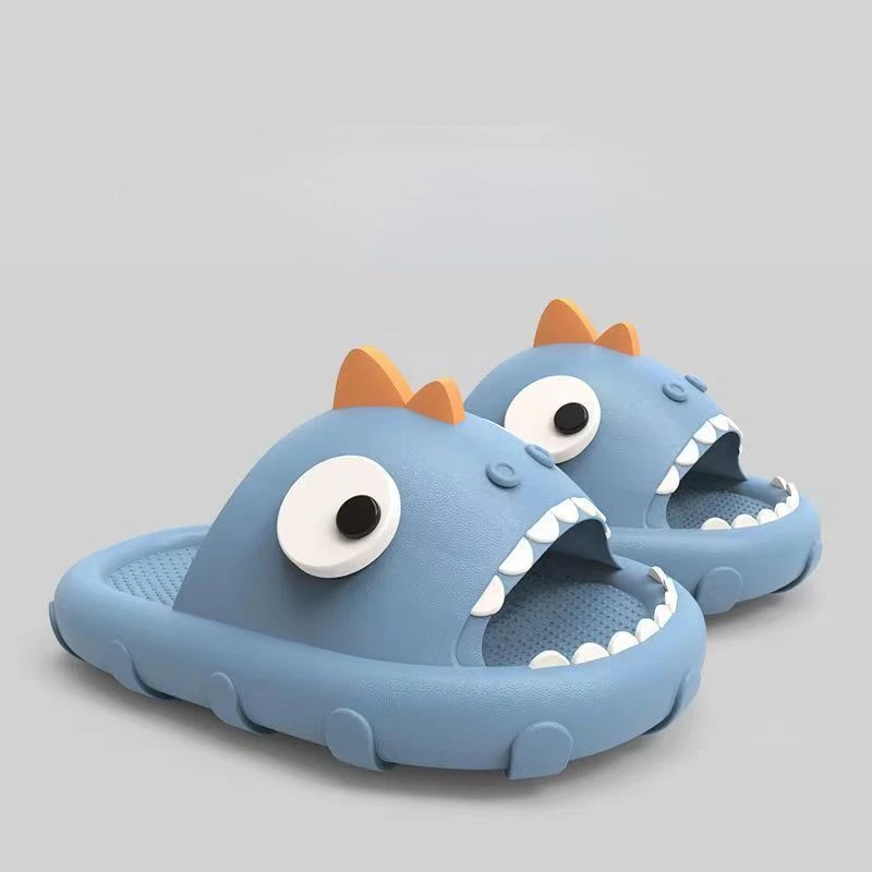 

Summer Adults Shark Slippers Kids Cartoon Sandals Men Shark Slides Women Beach Flip Flops Couple Home Anti-skid Flat Shoes