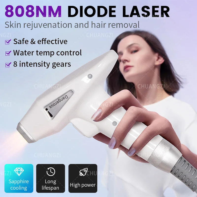 Mini laser à diode portable 808nm, dispositif d'épilation en continu et d'épilation indolore du follicule pileux, dispositif de régénération de la peau