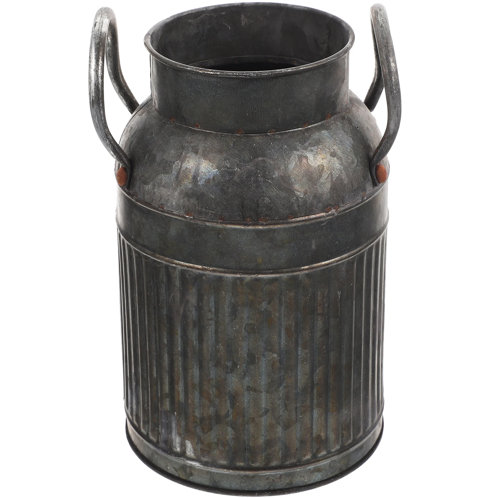 

Vintage Metal Flower Bucket With Handle Rustic Vase For Home Decor Dried Flowers Arrangement Balcony Garden Planter Container