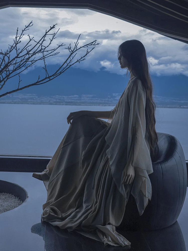 

Summer Sun Protection Open Cardigan Fairy Aosphere Top Irregular Women's Outerwear Cotton Polyester Blend Breathable Skin-F...