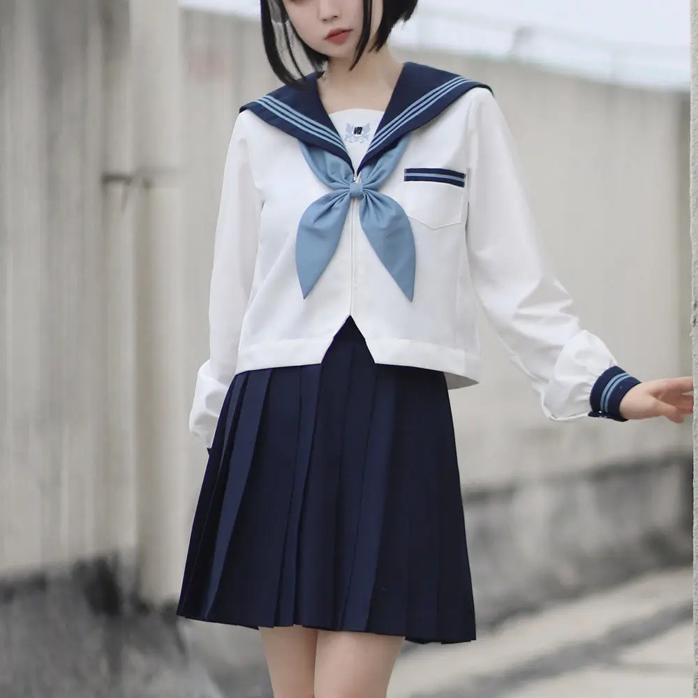 Japanese/Korean Sailor Suit Cosplay Costumes School Uniforms Cute Girls JK Student Clothing Top+Skirts Lolita COS Play