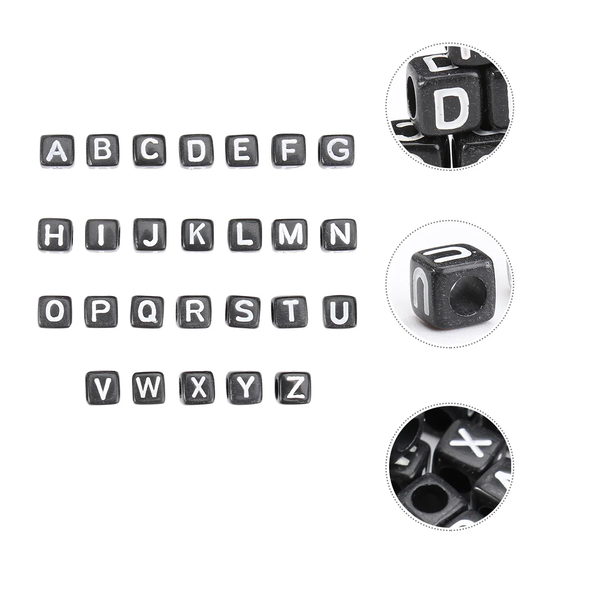 OATIPHO 100 قطعة الفواصل الحروف الأبجدية لصنع المجوهرات للأطفال القلائد الاكريليك الأحجار الكريمة الأبيض مربع فرز الحرفية عدة