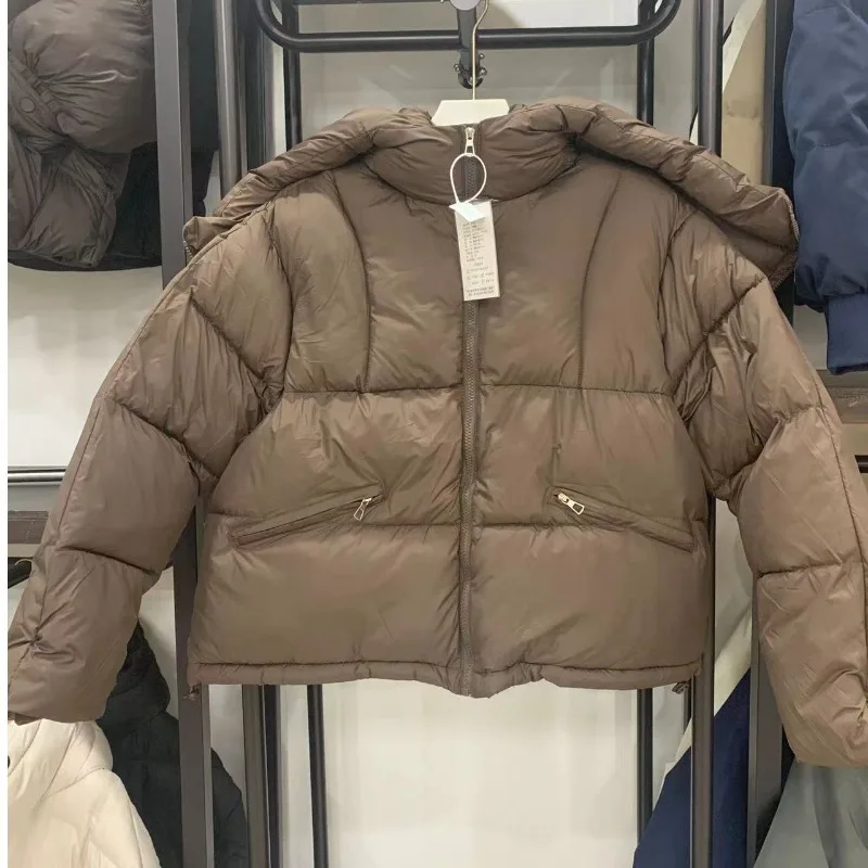 Een uniek en mooi effen kort katoenen gewatteerd jack, een hoogwaardige nieuwe winterstijl voor kleine broodjas in Koreaanse stijl