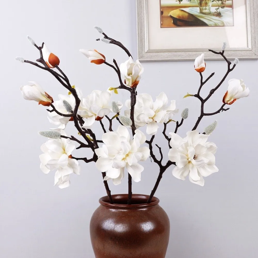 

Real Touch Artificial Magnolia Flower Handmade EVA Simulation Big Magnolia Realistic Artificial Orchid Flowers