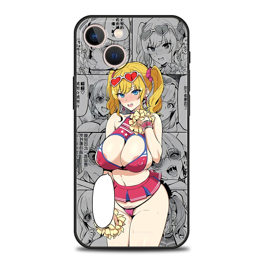 Hentai Harajuku Anime Girl Phone Case Cover for iPhone 16 15 14 13 12 Pro Max XR XS 11 7 8 Plus Shockproof Silicone Soft Shell