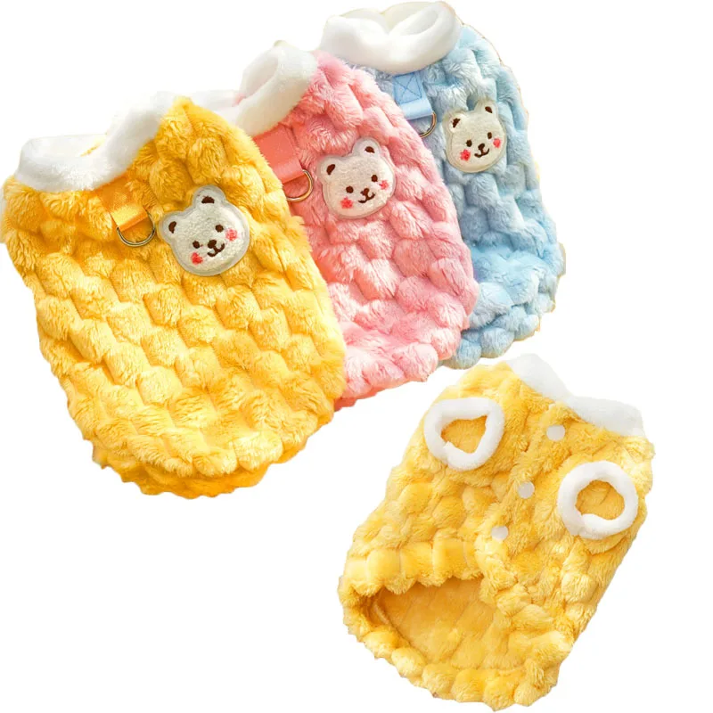 

Fleece Short Sleeve Dog Coat Clothes Winter Pink Blue Pet Clothes For Small Dogs Chiwawa Poodle Dachshund Puppy Jacket Apparels