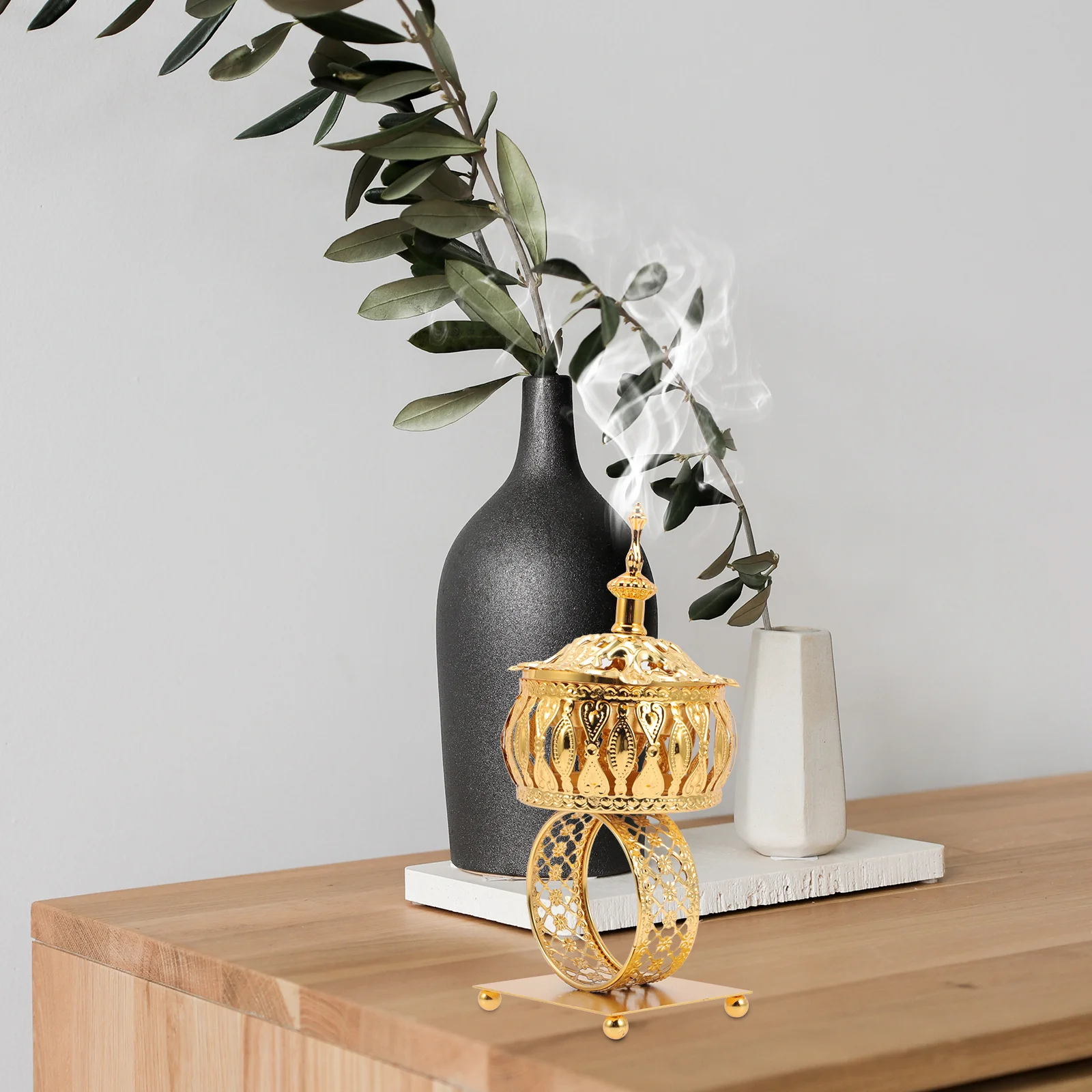 

Decorative Aroma Stove Incense Burner Craft Exquisite Design Practical Use Compact Size Chic Bedroom Study Room