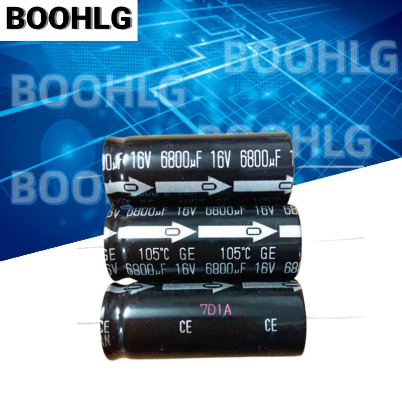 5PCS audio axial horizontal electrolytic capacitor 16V 6800UF 16V 16X40