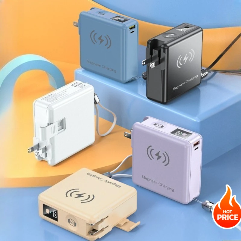 

Powerbank 22,5 Вт 15000 мАч Магнитное беспроводное зарядное устройство Power Bank Аккумуляторная батарея для IPhone 13 14 IWatch Samsung с вилкой переменного тока