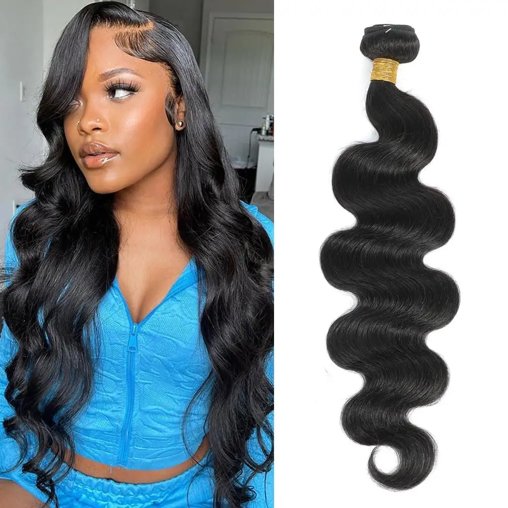 Alimice Body Wave One Bundles Human Hair Body Wave Human Hair Bundles 100% Unprocessed Brazilian Virgin Human Hair Extensions