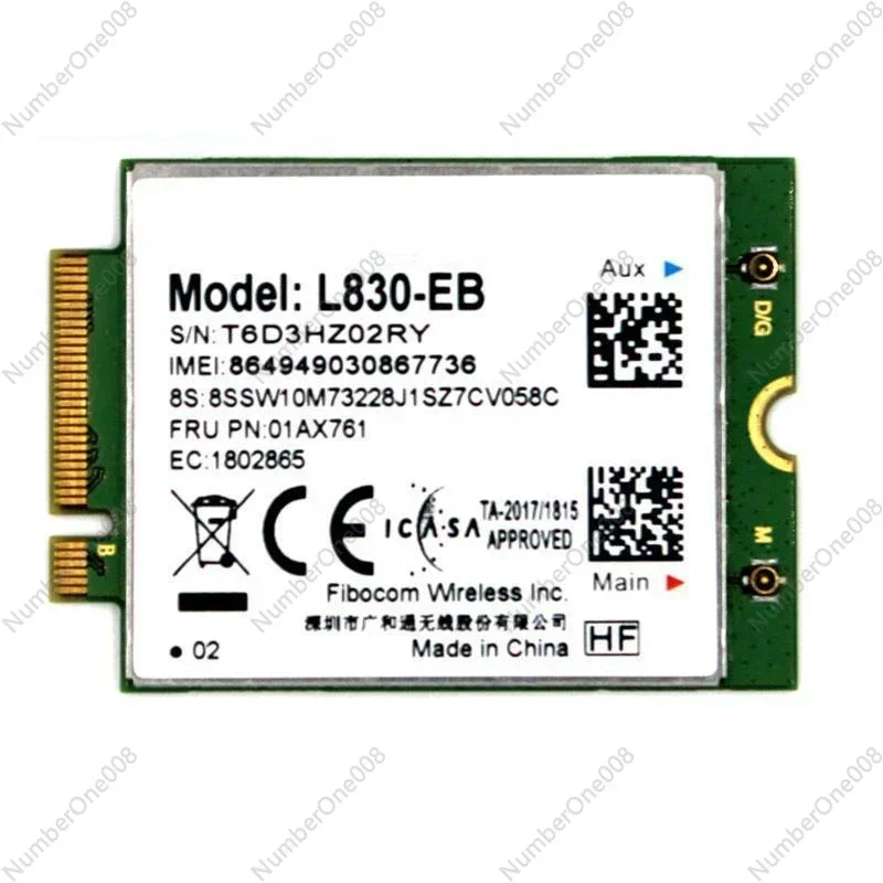 01AX761 Fibocom L830-EB WWAN Card For Lenovo Thinkpad Yoga X280 T480 T480s T580 P52s X380 L480 L580 T490 T590 P53s X390 T490s