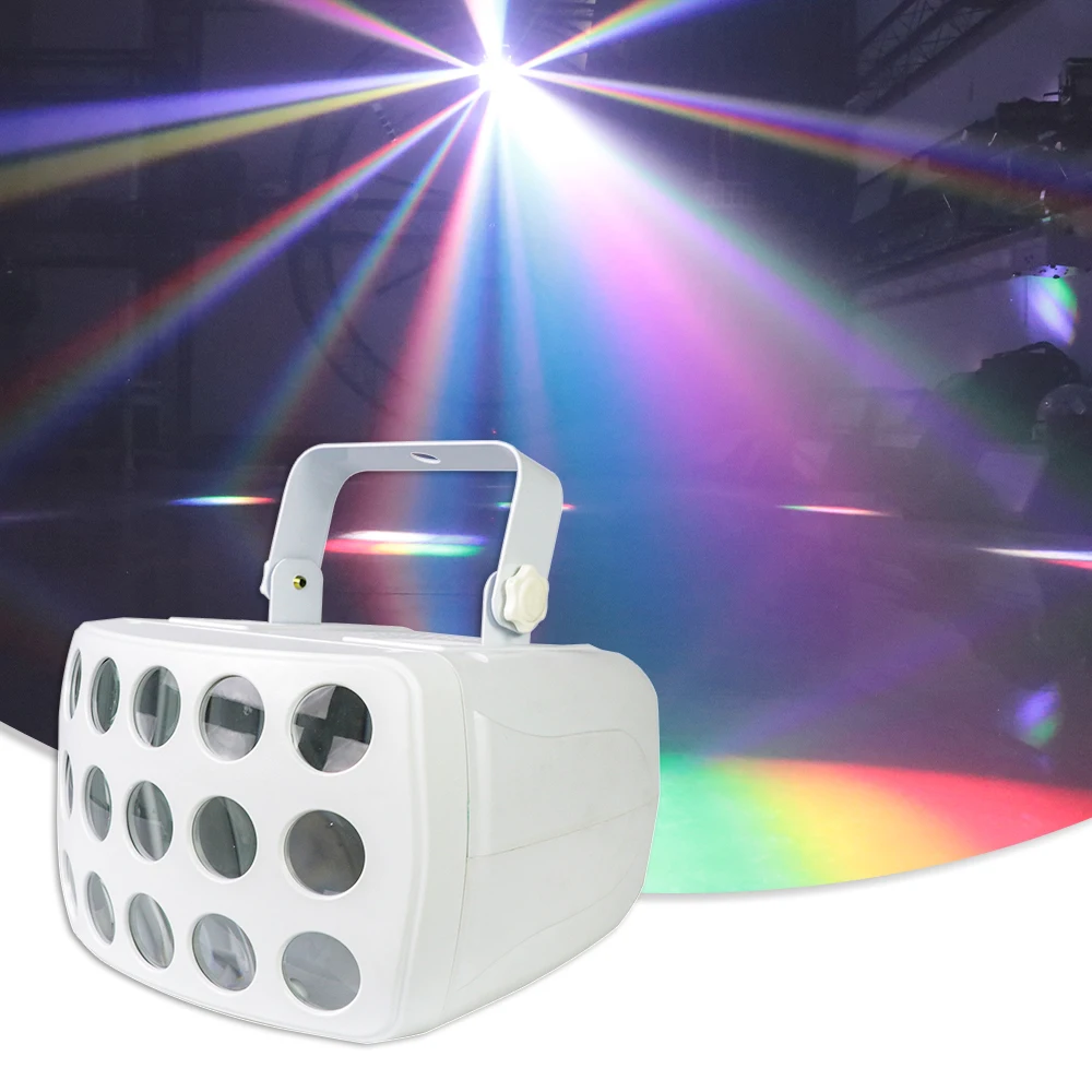 YUER Butterfly Lighting Effects Beam Projector Disco Laser Light DMX512 Dj Equipment Stroboscopes Party Stage Lighting Wedding