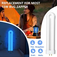 4 packs of 15W mosquito trapping and mosquito killing lamps U-shaped plug-in purple light tube BL ultraviolet four-pin