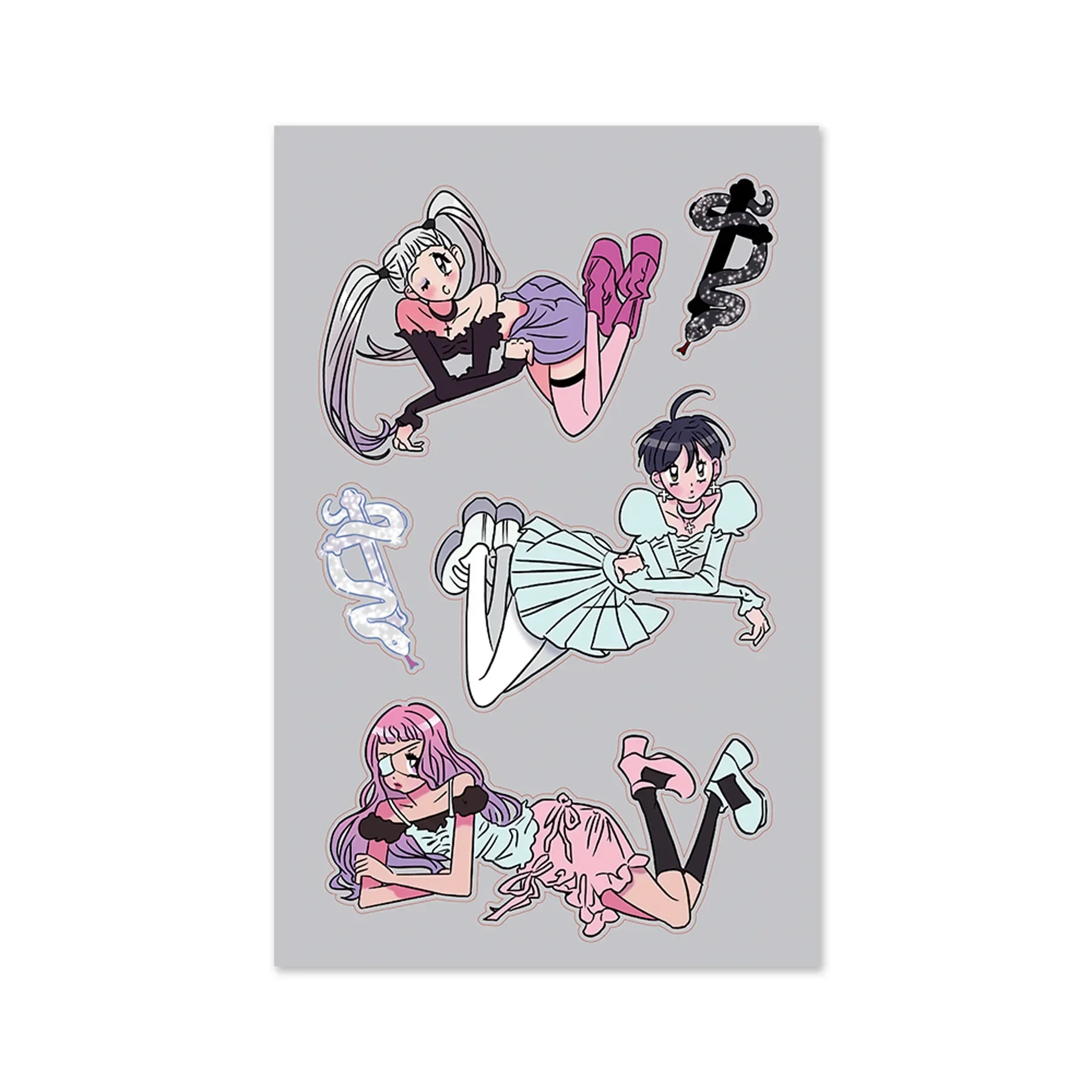 2024 New Stickers  Korean Style Character Pocket Stickers Mobile Phone Case Decoration Adult Sitcker