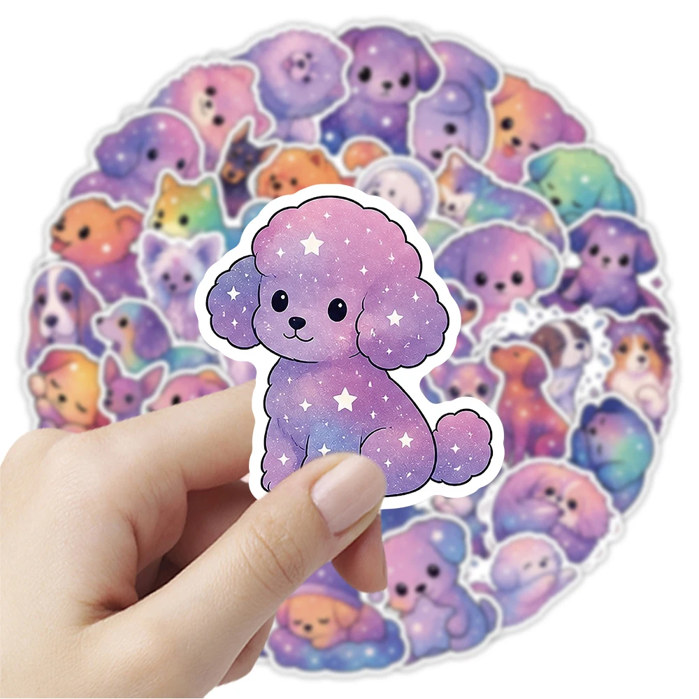 10/30/55pcs Cartoon Starry Sky Dog Stickers Cute Animal Graffiti Decals DIY Water Bottle Phone Case Notebook Sticker Decoration