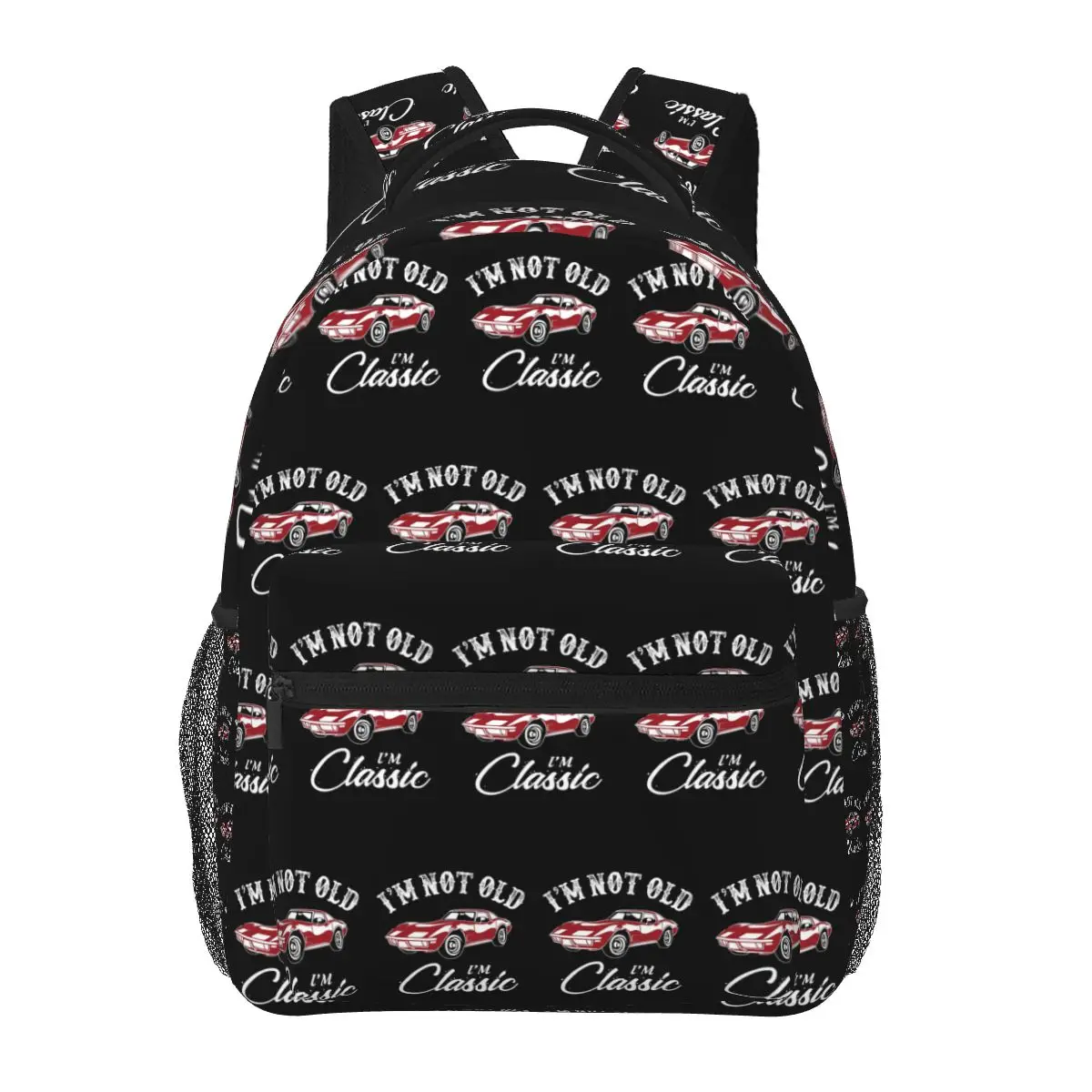 Classic Corvette Car Student Backpack School Bag Hiking Travel Daypack for Men Women Fashion Bookbag Shoulder Bags