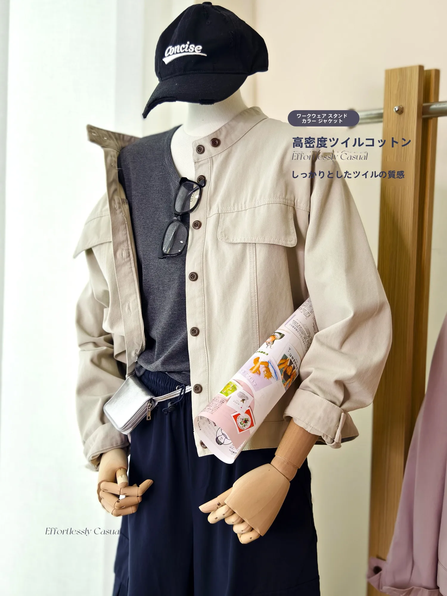 retro-sle-cotton-workwear-jaet-with-fake-kets-double-button-stand-collar-loose-fit-slimming-effectiven-for-women