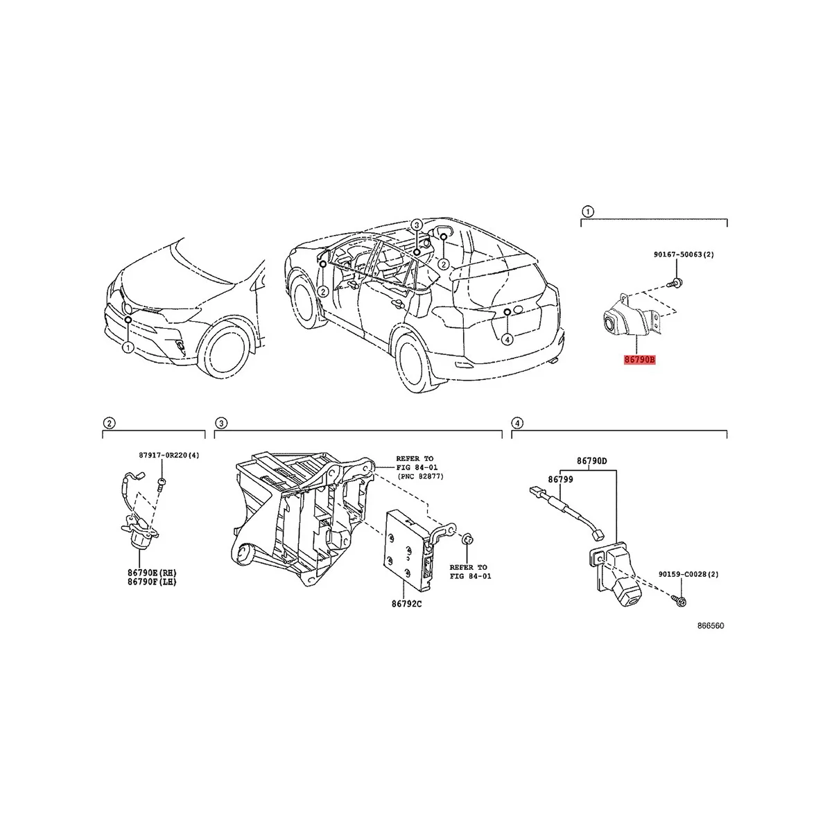 Exquisite 86790-0R040 Surround Front View Camera Assembly with Bracket for Toyota RAV4 2013-2019 Parking Assist Camera 86790-0R0