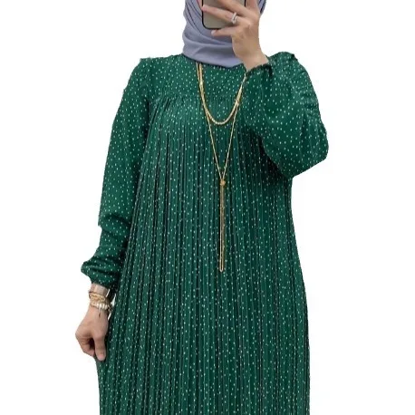 Elegancka damska muzułmańska abaja nowy pasek w kropki dla muzułmańskich kobiet tradycyjna moda Dubaj luksus Turcja Islamskie ubrania Kaftan Szata
