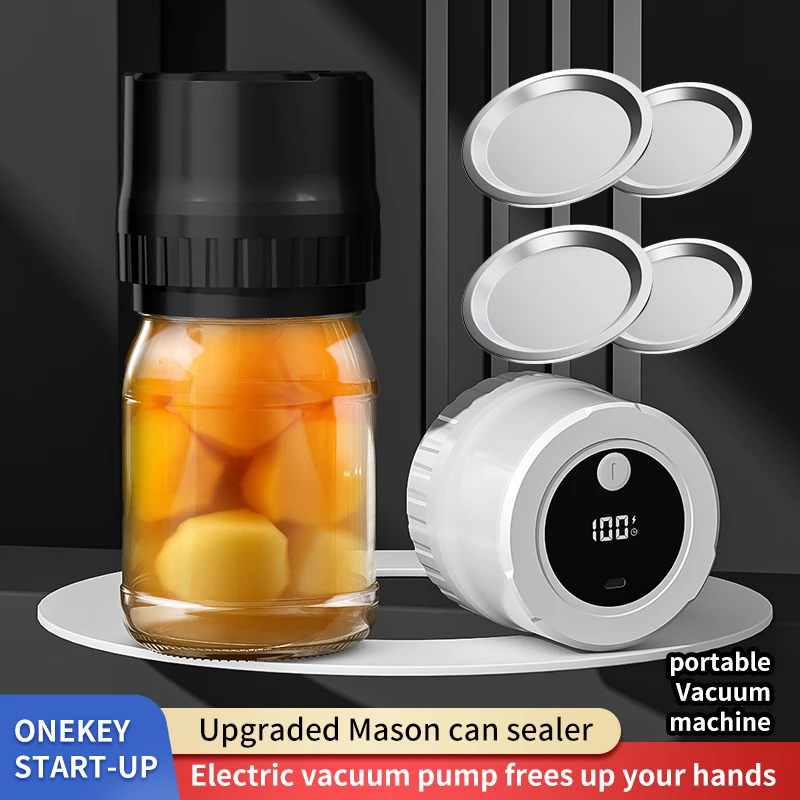 

Home Mason Jar Vacuum Sealer, Automatic Sealing Machine, Handheld Kitchen Food Storage Vacuum Canning Machine