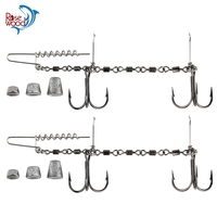 Rosewood 4 Swivel Stinger Rig Fishing Hook For Pike Bass With Sinker Weight 5g 10g 15g Use For Shad Soft Fishing Lure Pikecraft