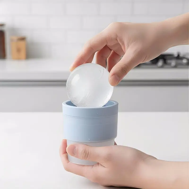 10PCS Silicone Large Round Spherical Ice Ball Mold Ice Cube Maker for  Cocktails Home Bar Parties Drinks
