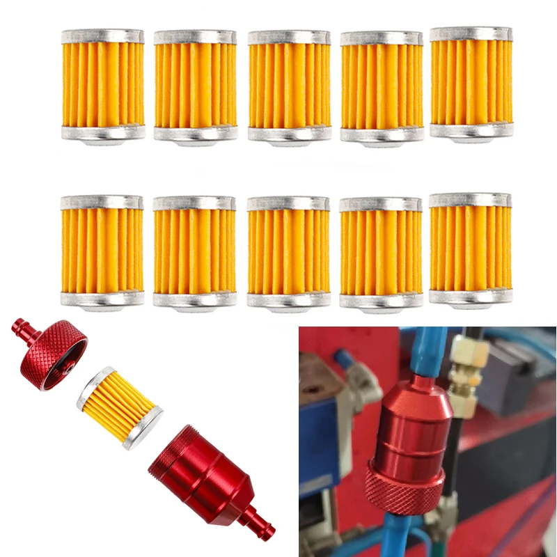 Motorcycle 1/5/10Pcs Reusable Washable Fuel Filter Element Petrol For Scooter Pit Dirt Bike ATV Quad Go Kart Buggy Snowmobile