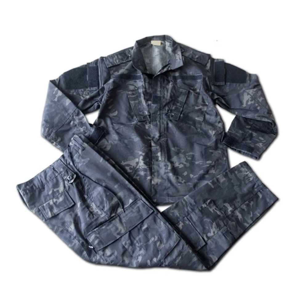 

ACU MCBK Темная ночь Камуфляж Черный военный болельщик, тактический боевой стиль PMC, тренировочный спортивный костюм на открытом воздухе, брюки с длинными рукавами