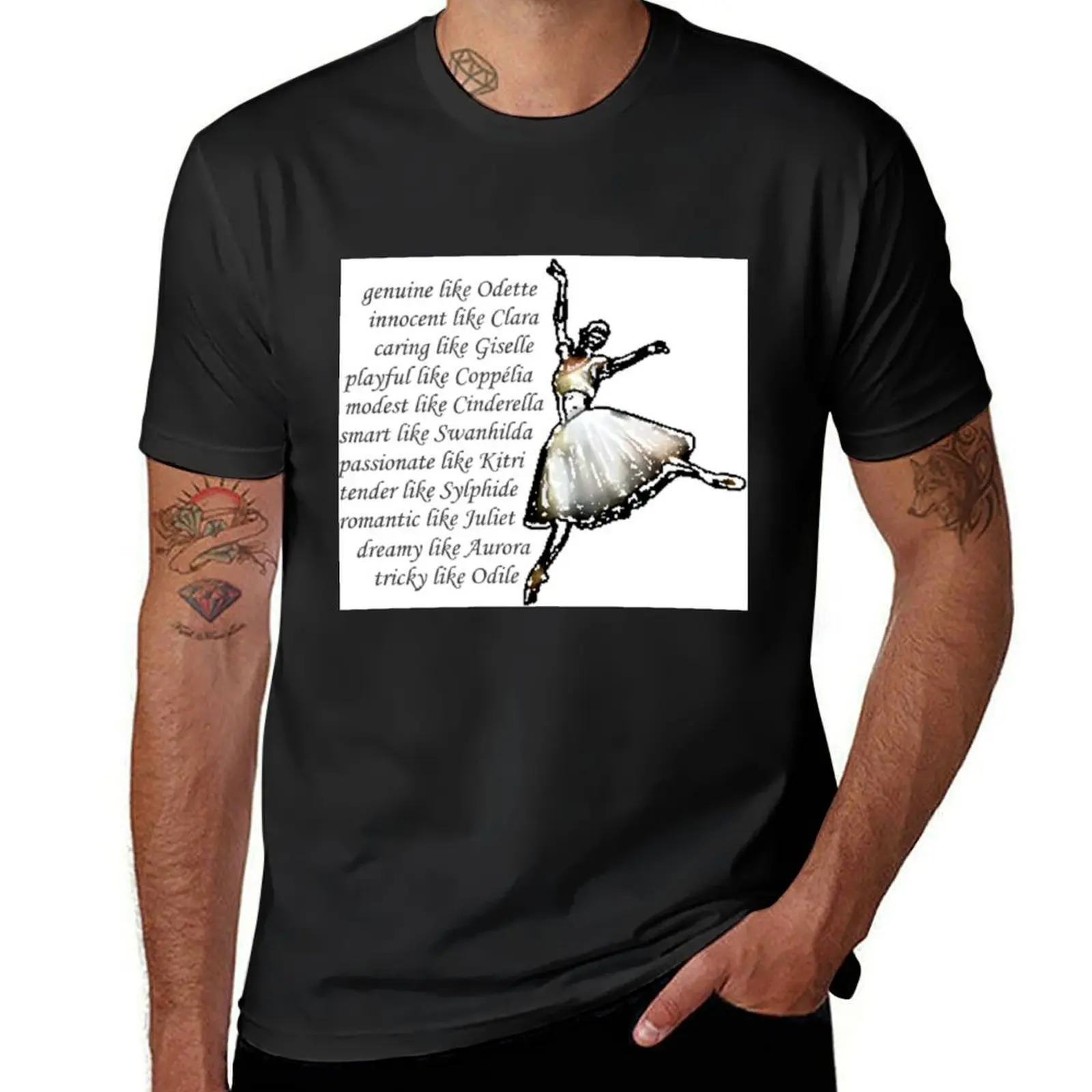 Camiseta de bailarina con famosos papeles de Ballet para hombres, camisetas personalizadas de negros, camisetas bonitas, gráfico