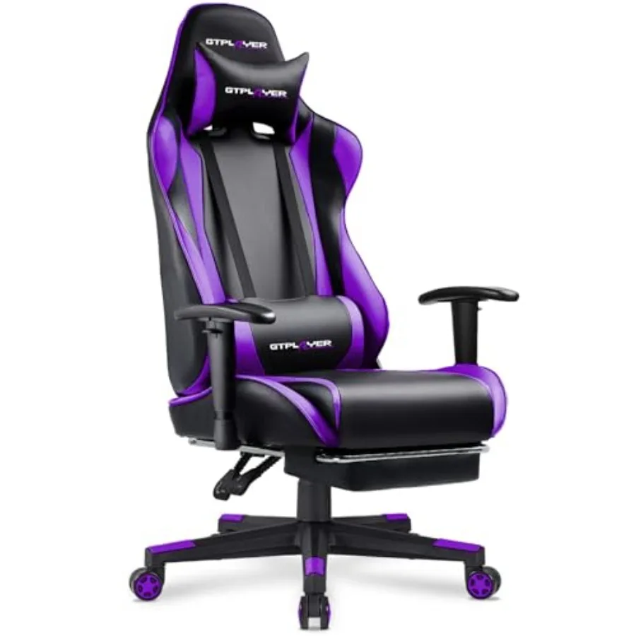 Cadeira de jogos com apoio para os pés, cadeira ergonómica para secretária de computador, cadeira de jogos reclinável com ajuste da altura do assento, cadeira giratória com função de balanço.