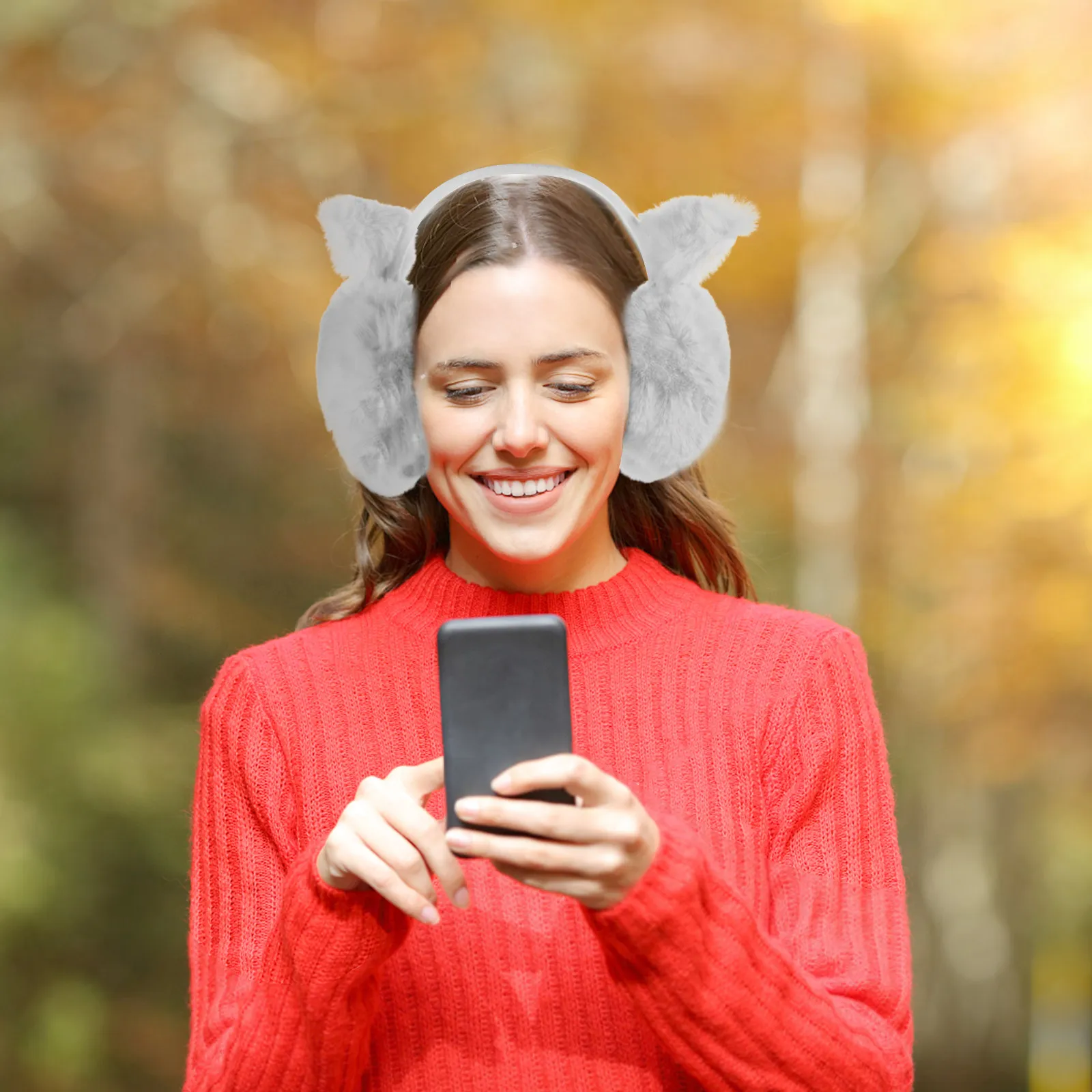 Cat Ears Earmuff Cute Foldable Warm Winter Wear Portable Lightweight Folding Warm Earmuff Headband for Women Outdoor