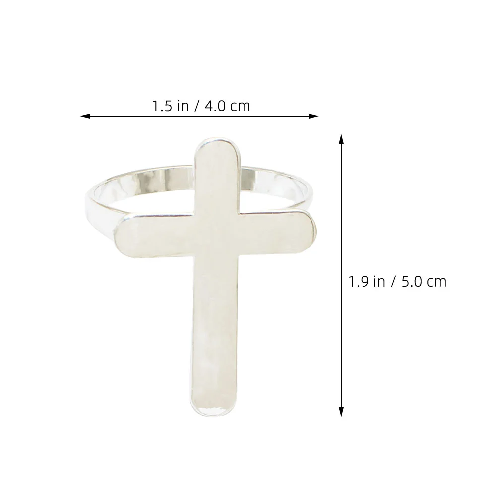 4 Pcs Napkin Holders Ring Table Napkins Decor Accessory Cross Rings Tray Dining Golden Wedding Banquet