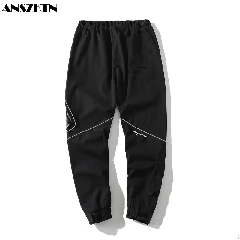 

ANSZKTN Spring and Autumn men's multi-pocket lace-up casual high-quality cargo pants