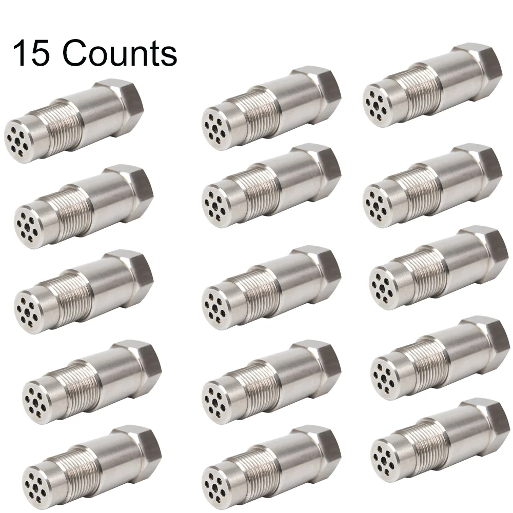 

15 шт. датчиков кислорода с мини-каталитическим нейтрализатором, адаптер-фильтр для датчика кислорода из нержавеющей стали, универсальный разъем для датчика O2 M18x1.5