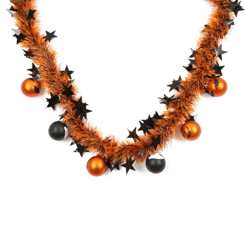 Lễ hội vòng hoa Tinsel trong bữa tiệc Halloween Vòng xoắn kim loại màu đen và màu