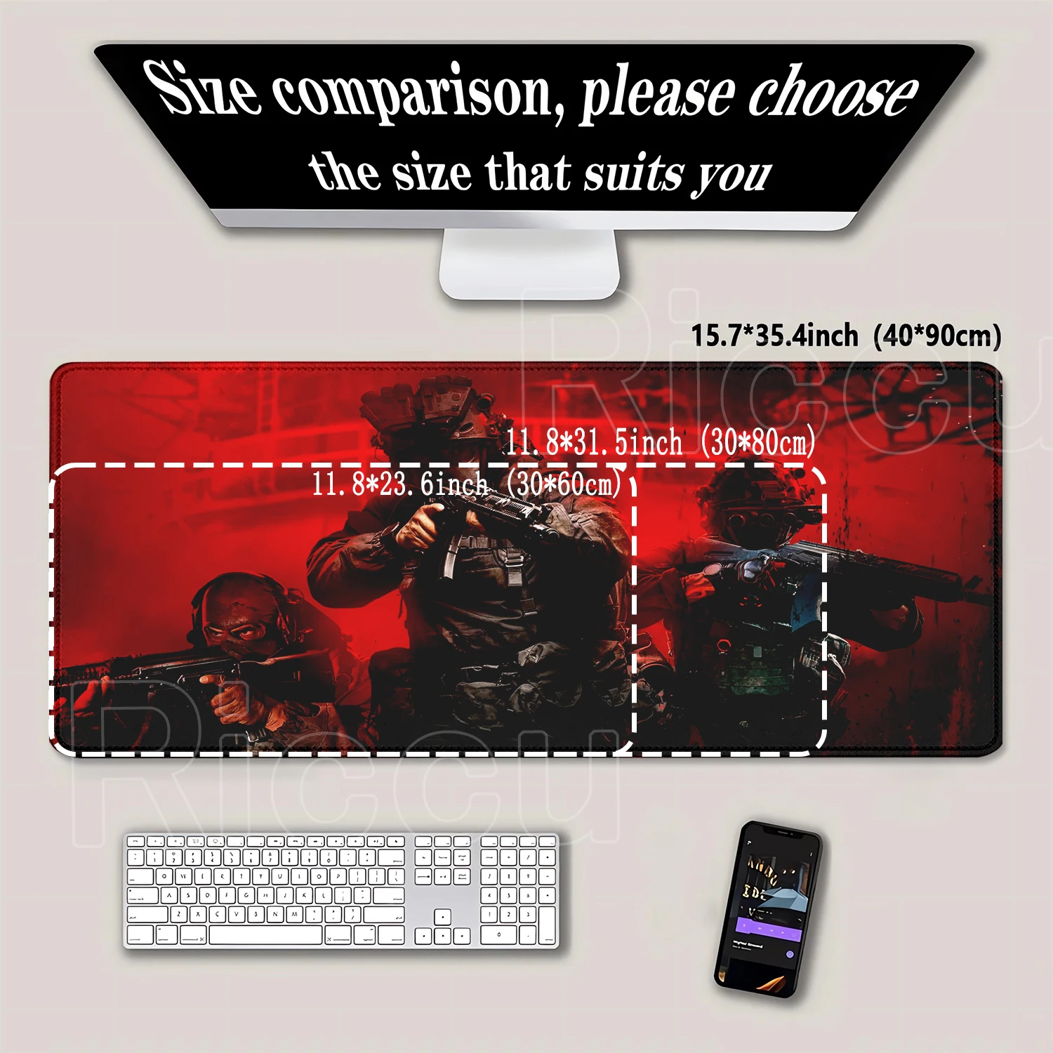 Alfombrilla de ratón de Anime HD de 400x900mm para Gamer esports, alfombrilla de ratón Xxl Call of Duty, accesorios para Juegos de PC, alfombrillas extendidas para interiores de escritorio