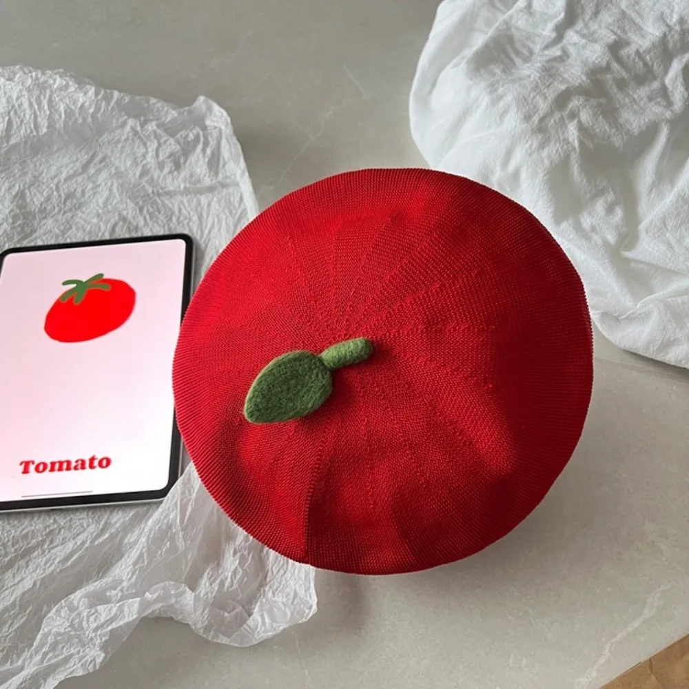 Legal engraçado boinas laranja criativo bonito boné de tomate casual vintage pintor chapéu unisex