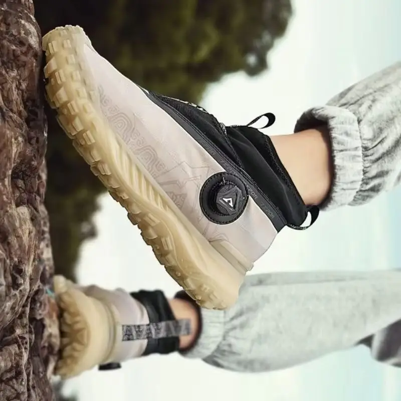 

New Trend Men Athletic Shoes For Walking Comfortable Sneaker Man Shoe Quick Lacing Waterproof Outdoor Sports Shoes Running Shoe