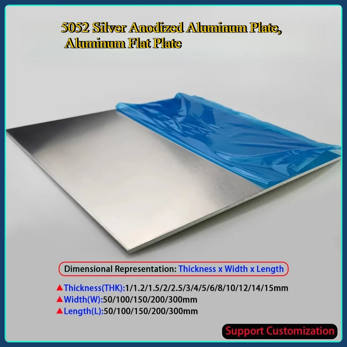

5052 Aluminum Alloy Plate Aluminum Sheet Heat Dissipation Plate Material, Customized Processing Thickness 1mm - 15mm