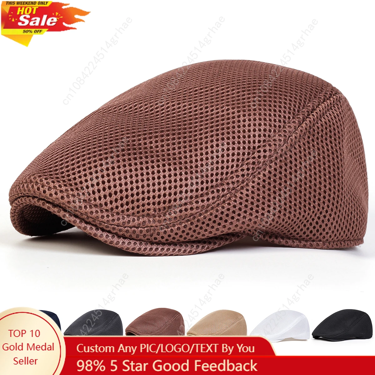 

Men Mesh Breathability Newsboy Caps British Painters Hats Spring and Summer Flat Cap Hip Hop Berets