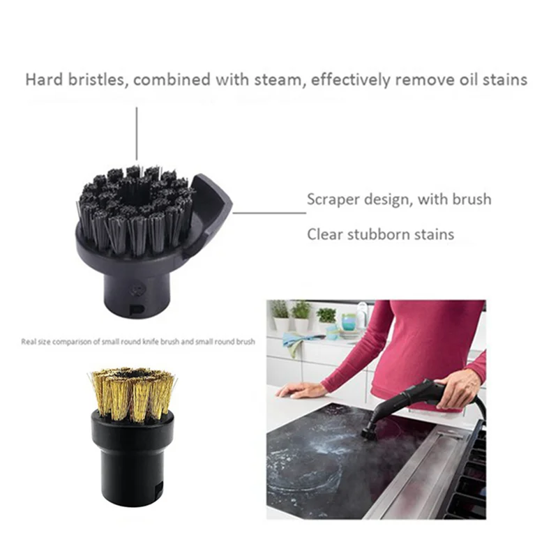 B64B-10X ل Karcher SC2 SC3 SC4 SC5 CTK10 CTK20 نافذة فوهة مكشطة فرشاة مستديرة للمرايا نظافة البخار ، رطوبة نظيفة