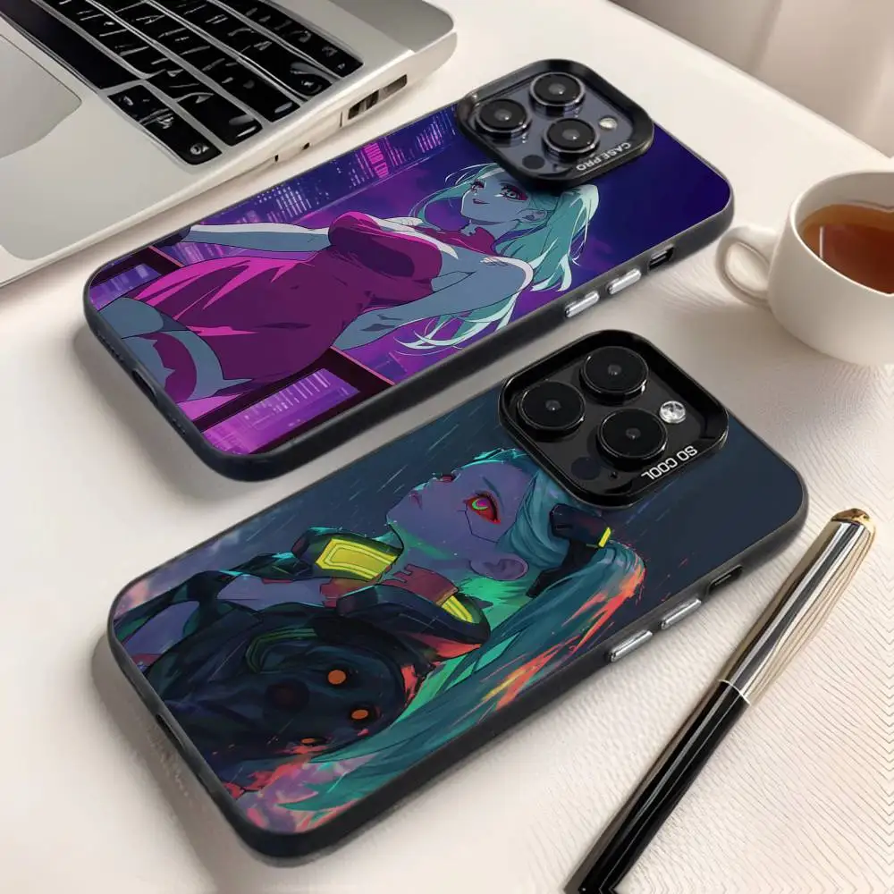 

C-Cyberpunk E-Edgerunners Phone Case For iPhone 16,15,14,13,12,11,8,7,Pro,Max,Plus,Mini,XS,SE Anti Fall Black Matte Hard