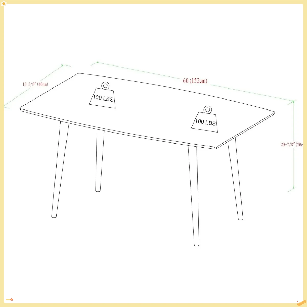 Complete 6-Piece Dining Room Set, Mid-Century Modern Wood Table & 6 Chairs, 60" Rectangle, Ready to Use