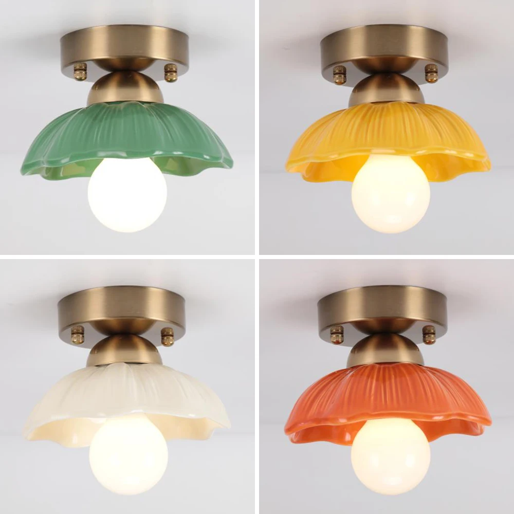 

Керамические потолочные светильники в скандинавском стиле для дома: для гостиной, спальни, кухни, современные светильники для кафе, E27 LED