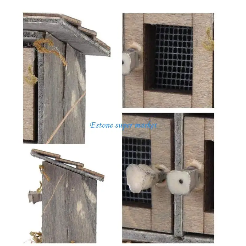 Poulailler en bois 090B, maison poupée, meubles miniatures, accessoire paysage ferme