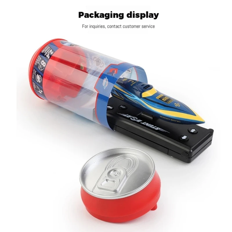 Mini 6 km/u Coke Can RC Boot 2.4G Hoge Snelheid Afstandsbediening Onderzeeër Model Waterdichte Draadloze Racing Schip speelgoed voor Kinderen