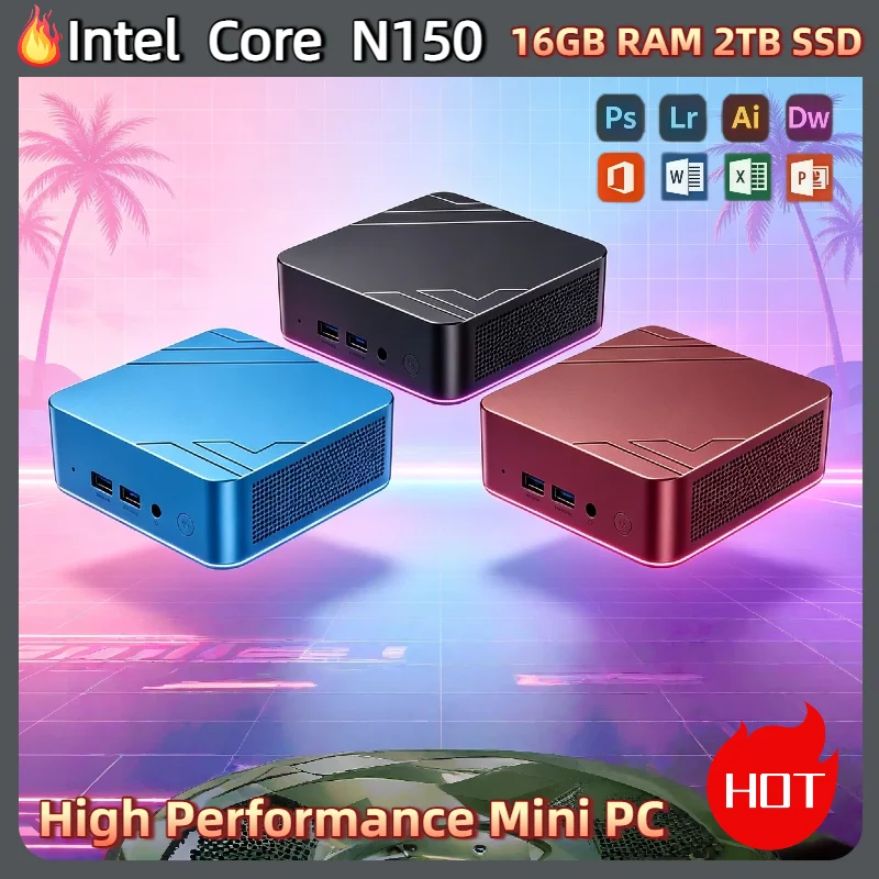 core-n150搭載-intelミニデスクトップ-16gb-ram-2tb-nvme-ssd-トリプル4k出力-wifi6-bt52-効率的な冷却-リモートホームオフィス対応-プロ仕様